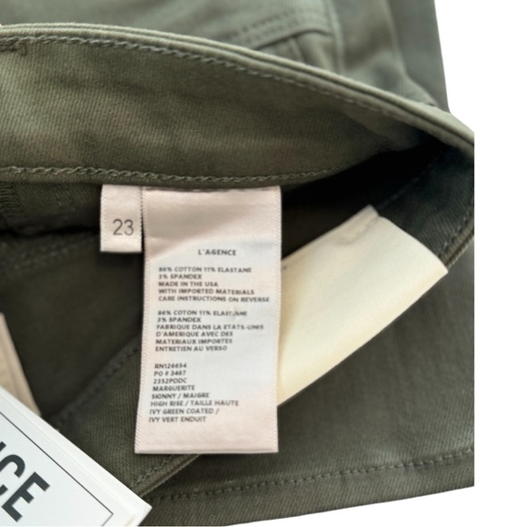 L’AGENCE Margurite‎ High-Rise Coated in Ivy Green Skinny Jean | 23 - Picture 6 of 7